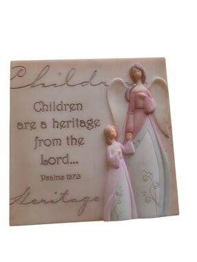 💗 Children Are a Heritage Wall Plaque - Pink and Cream